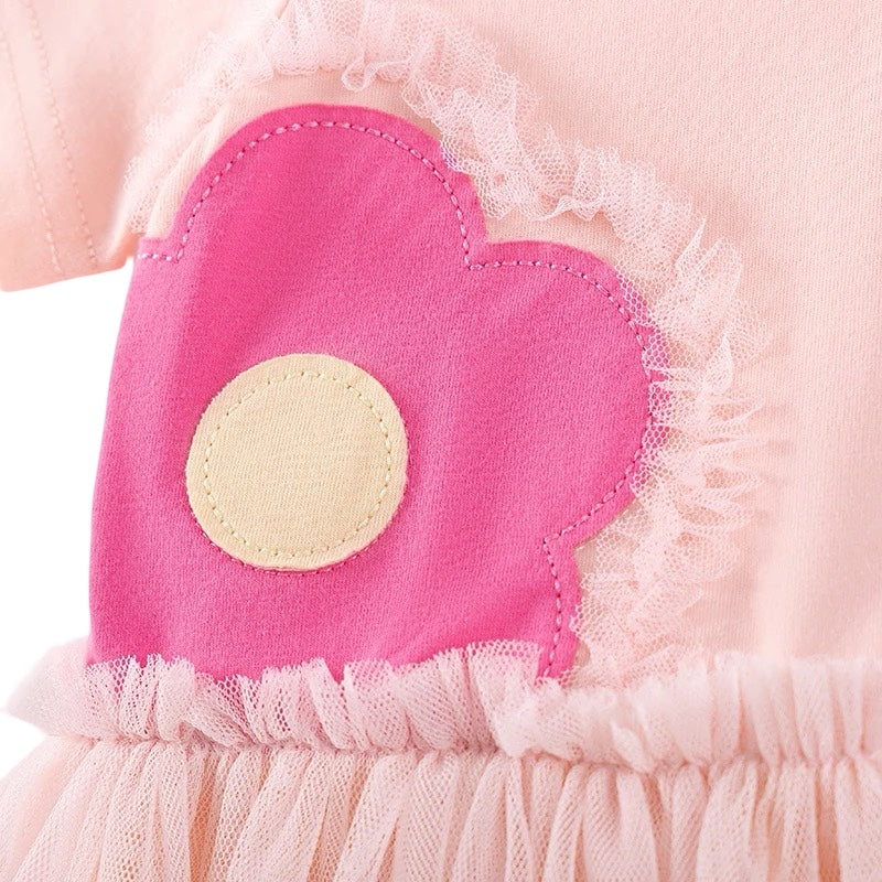 Girls Pink Flower Tulle Dress  girls clothing YAG Boutique