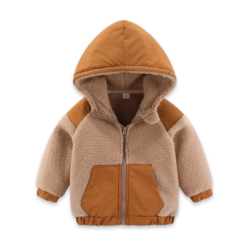 Kids Sherpa Fleece Hooded Jacket  kids clothing YAG Boutique