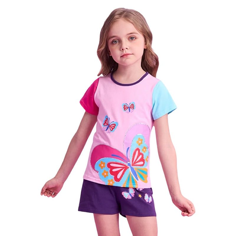 Girls Butterfly Summer Outfit Set  girls clothing YAG Boutique