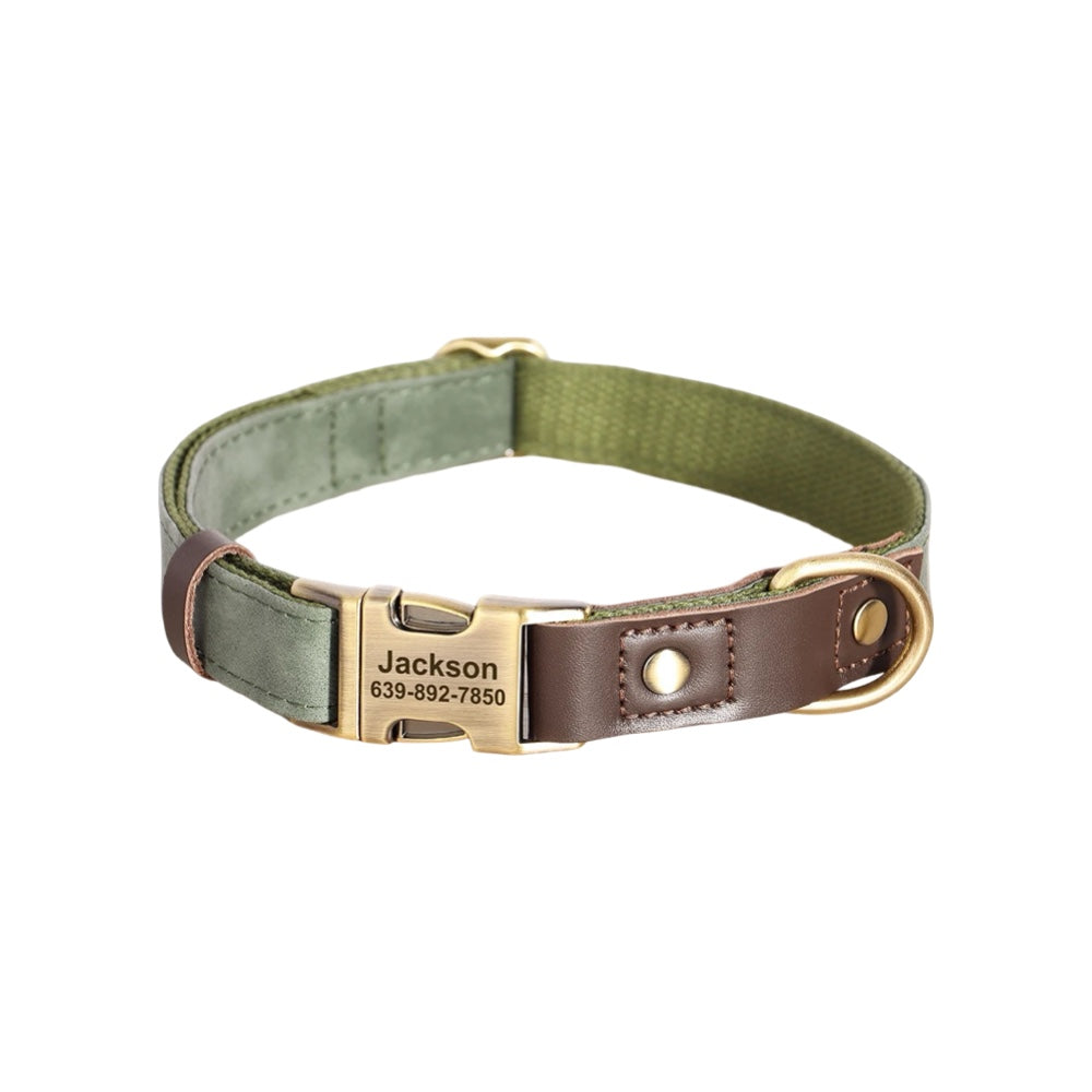 Classic PU Leather Personalised Pet Collar Duo Colour  pet accessories YAG Boutique