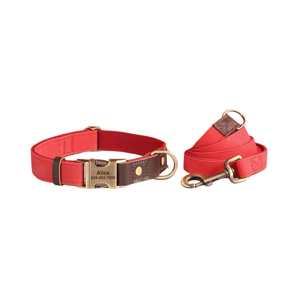 Classic PU Leather Personalised Pet Collar Duo Colour  pet accessories YAG Boutique