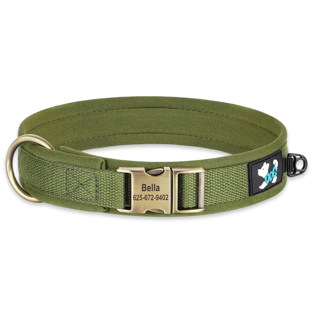 Premium Personalised Nylon Dog Collar with Engraved Metal Buckle  pet accessories YAG Boutique