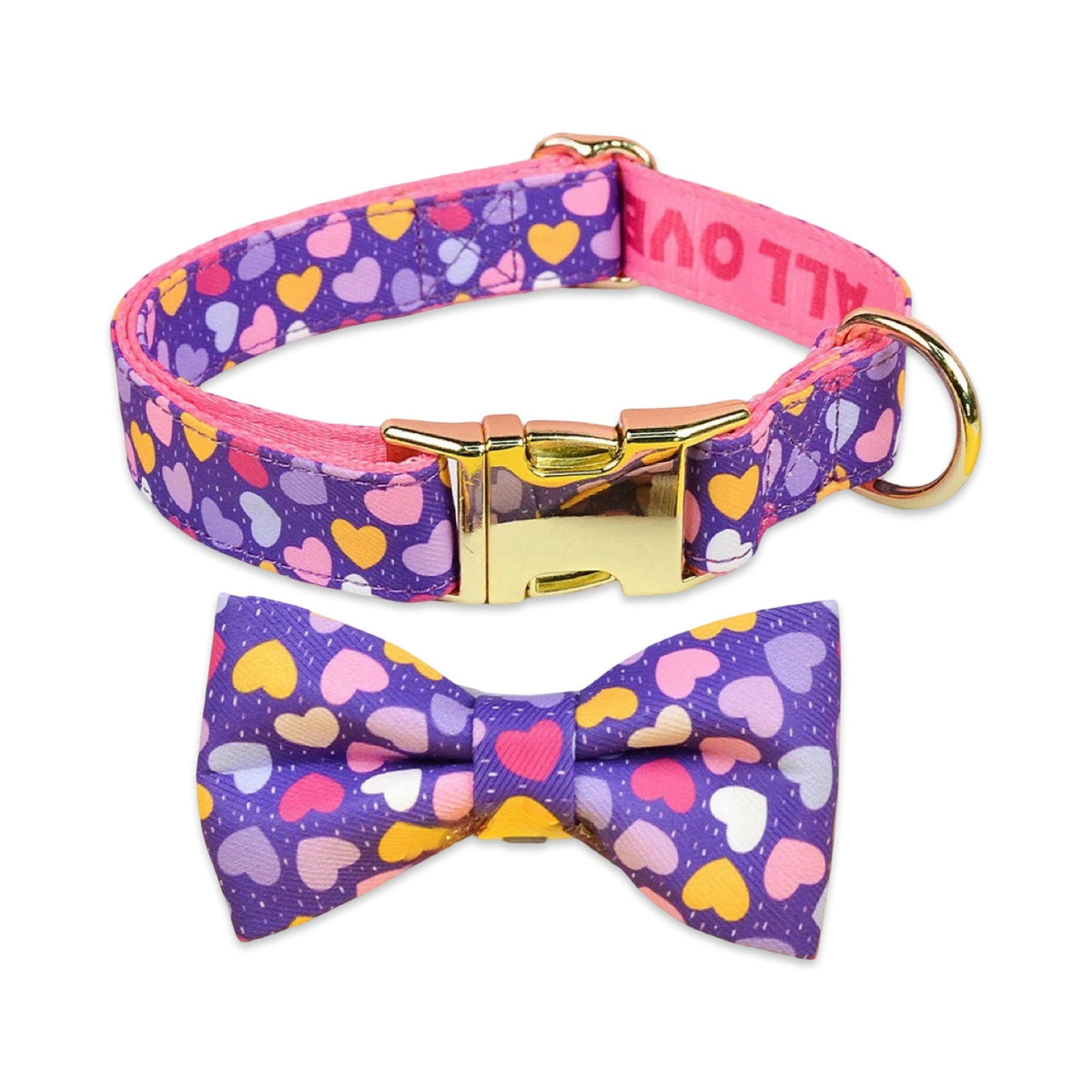 Luxury Pattern Dog Collar & Bow Tie Set  pet accessories YAG Boutique