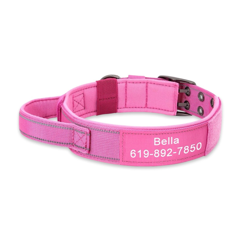 Tactical Pro Custom Personalised Dog Collar with Control Handle  pet accessories YAG Boutique