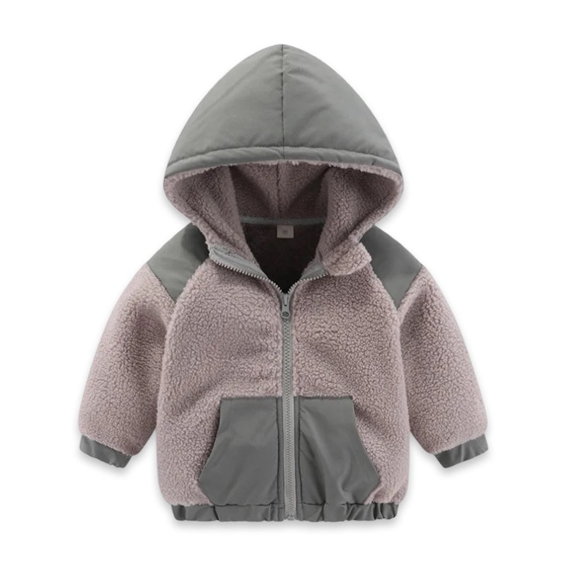 Kids Sherpa Fleece Hooded Jacket  kids clothing YAG Boutique