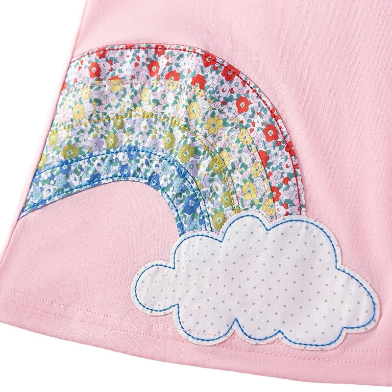 Girls Rainbow & Sunshine Cotton Dress  girls clothing YAG Boutique