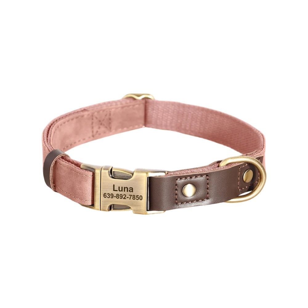 Classic PU Leather Personalised Pet Collar Duo Colour  pet accessories YAG Boutique