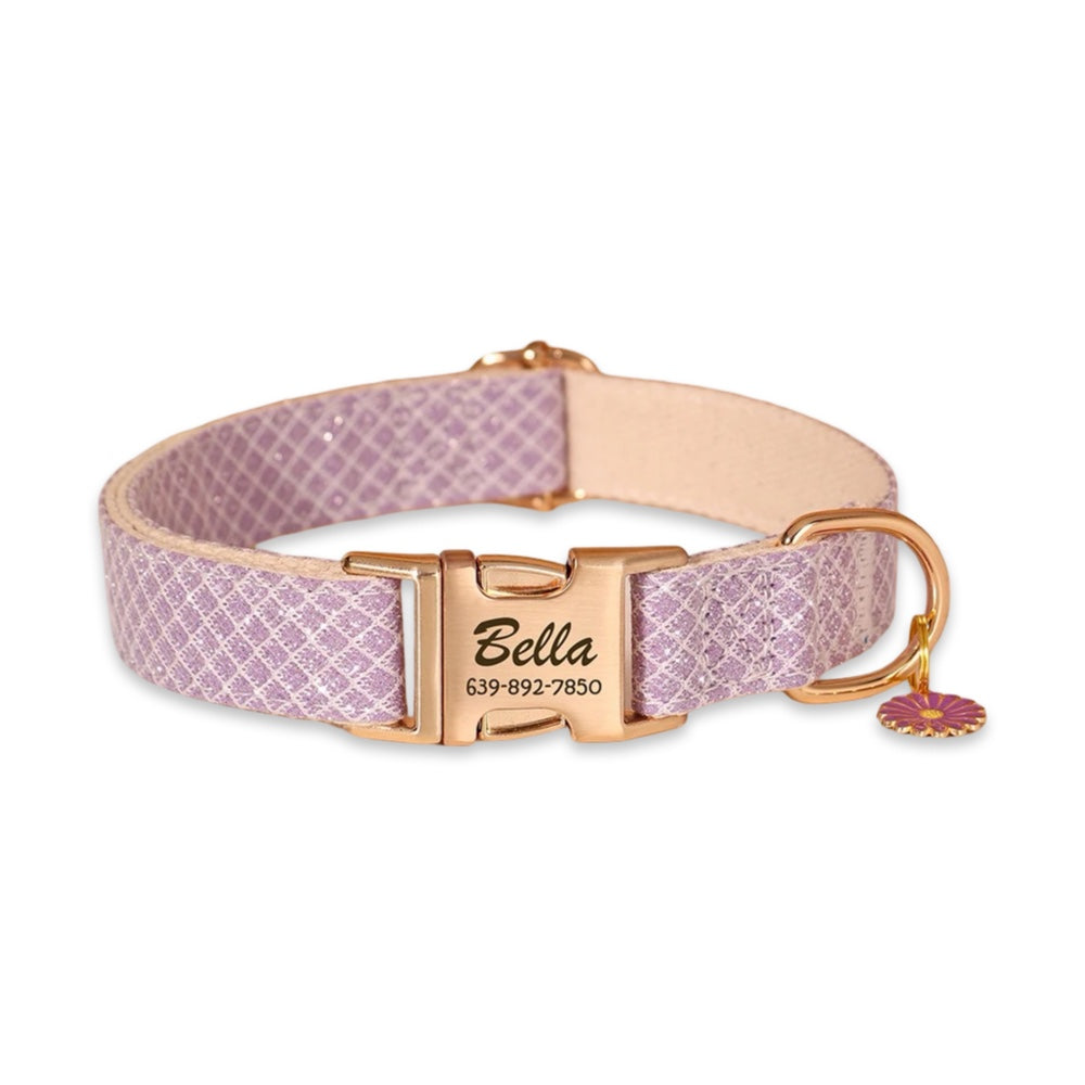 Personalised Floral Dog Collar with Name Tag  pet accessories YAG Boutique
