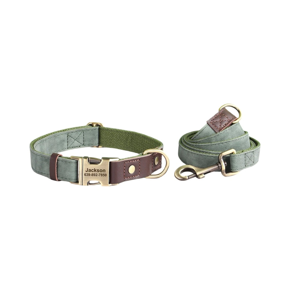 Classic PU Leather Personalised Pet Collar Duo Colour  pet accessories YAG Boutique