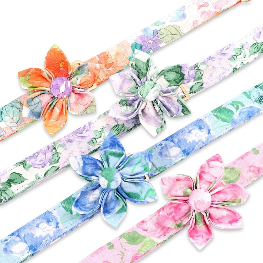 Personalised Floral Dog Collar  pet accessories YAG Boutique