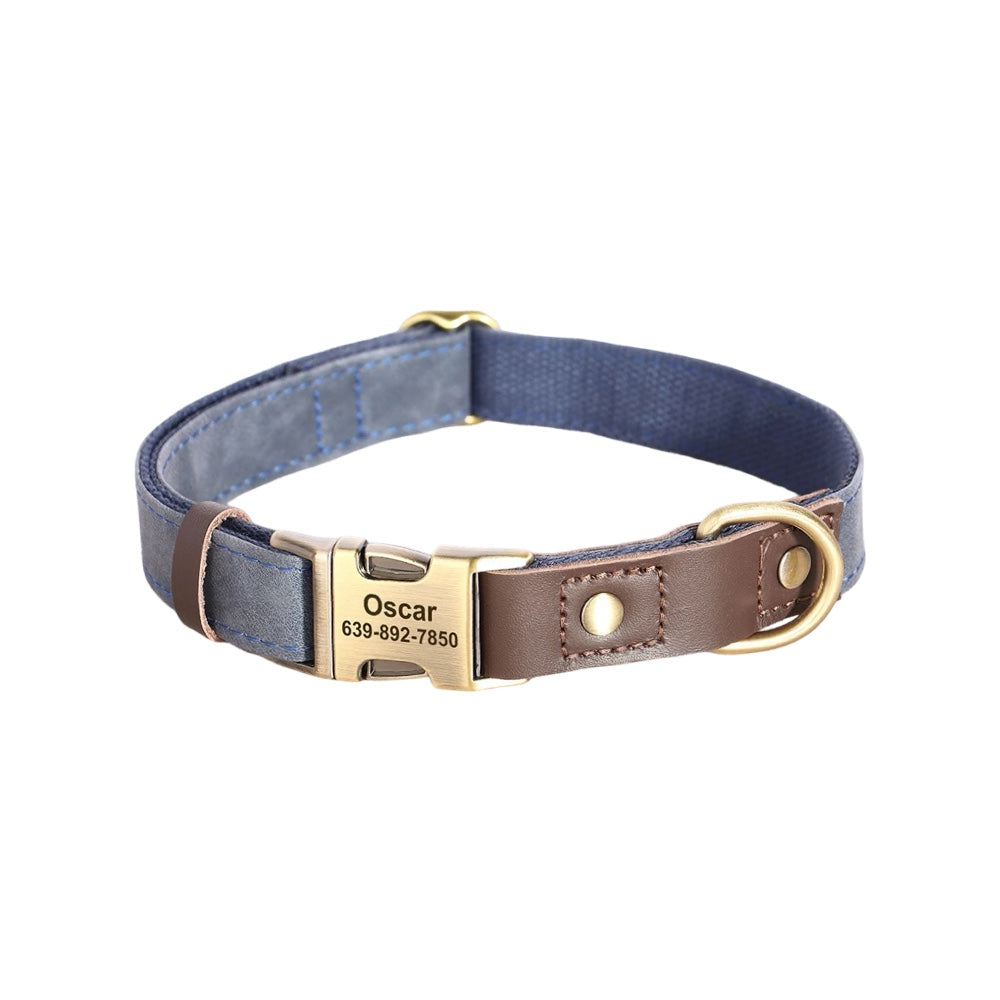 Classic PU Leather Personalised Pet Collar Duo Colour  pet accessories YAG Boutique