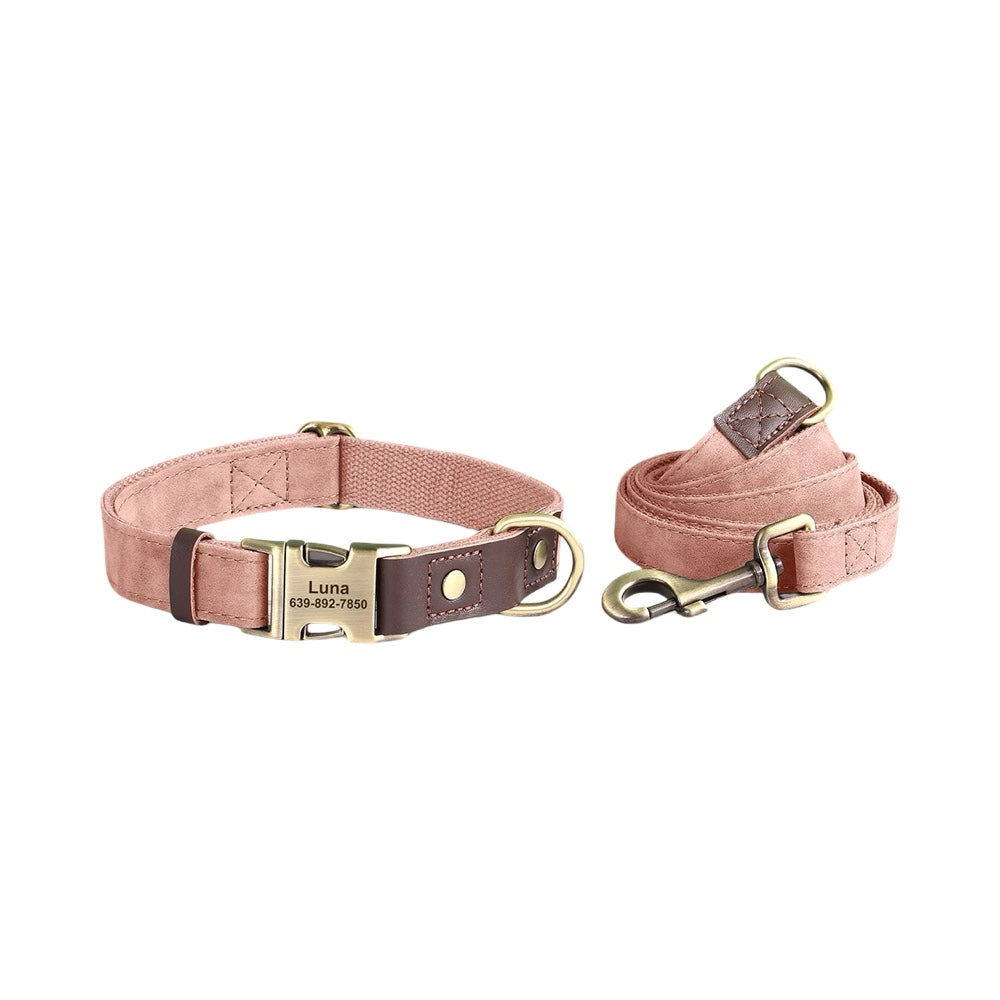 Classic PU Leather Personalised Pet Collar Duo Colour  pet accessories YAG Boutique