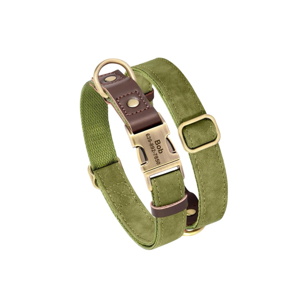 Classic PU Leather Personalised Pet Collar Duo Colour  pet accessories YAG Boutique